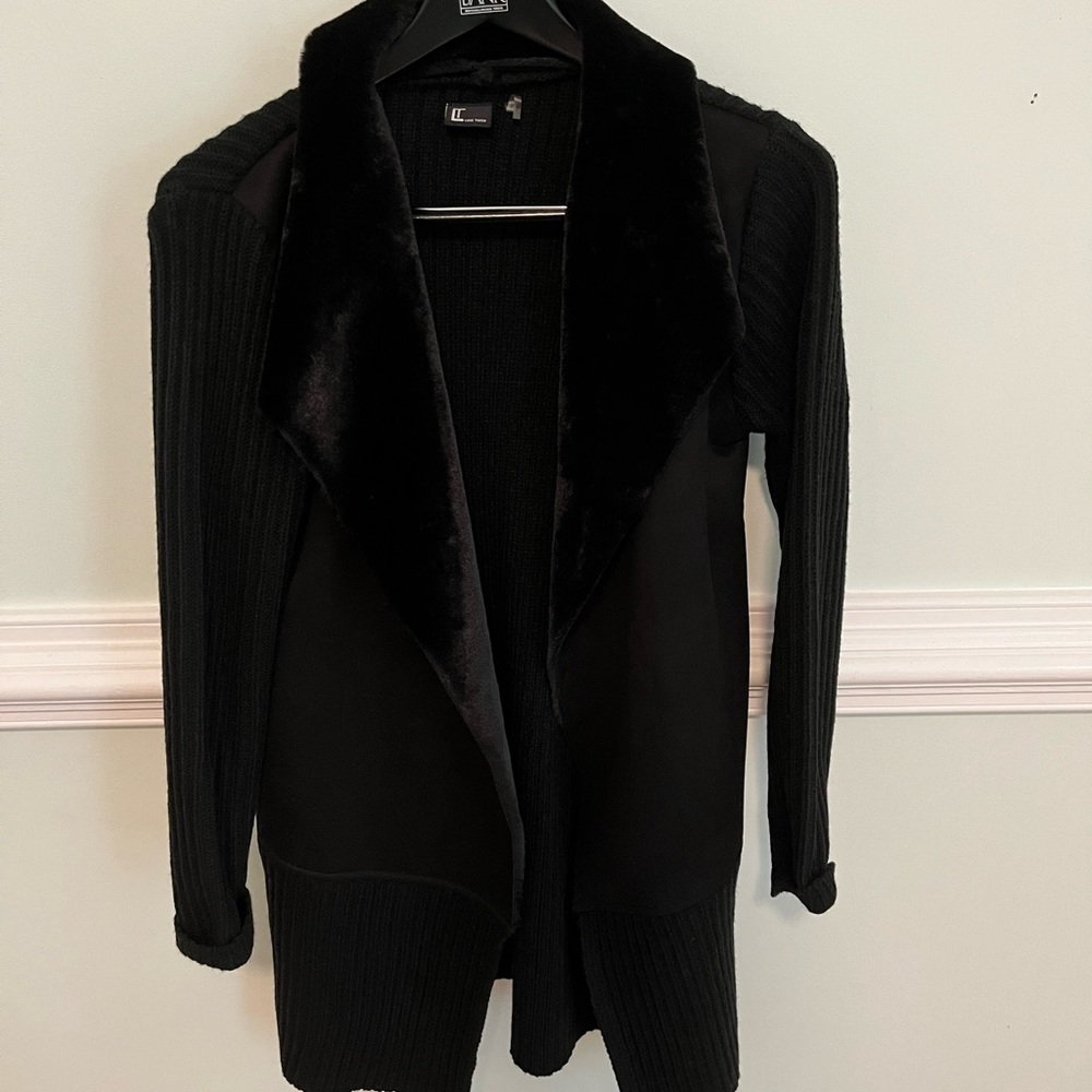 Black Faux Fur Sweater